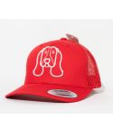 GORRA FLEXFIT PETCAPS BASSET HOUND ROJA - TALLA UNICA