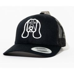 GORRA FLEXFIT PETCAPS BASSET HOUND NEGRA - TALLA UNICA