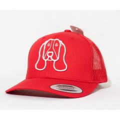 GORRA FLEXFIT PETCAPS BASSET HOUND ROJA - TALLA UNICA