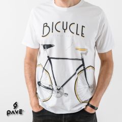 T-SHIRT HOMBRE PAVE BICYCLE BLANCO 
