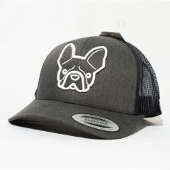 GORRA FLEXFIT PETCAPS FRENCH BULL DOG DARK HEATHER/NEGRA - TALLA UNICA
